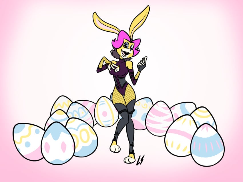 bunny bunnysuit drunken_tales easter eggs lord_sarloc oc open_mouth rebeka_(drunken_tales)