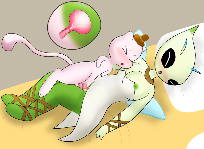 anthro celebi male/female mew mythical_pokemon pokemon pokemon_(species) straight_hair vaginal_penetration