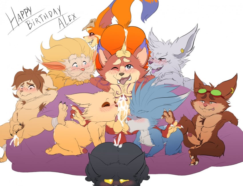 9boys anthro anthro_on_anthro backsack balls blowjob blush cum cum_inside cumming cumming_together earrings fennephilim_fox fur furry furry_only gay gnar goggles goggles_on_head group group_sex heimerdinger kennen kled league_of_legends male male_only oc orgy pubes riot_games rumble_(lol) teemo veigar yaoi yordle ziggs