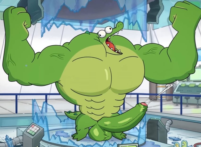 abs alligator alligatorid anthro balls big_balls big_muscles big_penis bodily_fluids boner bursting_out crocodile crocodilian crocodylid cum ejaculation erection expansion genital_expansion genital_fluids genital_growth genitals glistening glistening_body glistening_genitalia glistening_penis green_body growth hi_res huge_balls huge_cock huge_muscles hyper hyper_balls hyper_genitalia hyper_muscles hyper_penis laboratory male male_only max_(oddballs) millzdick muscle_growth muscular nude oddballs pecs penis penis_expansion precum reptile scalie solo solo_male tail teeth toony vein