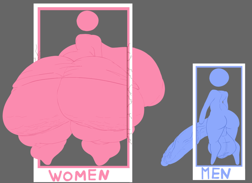 1boy 1girls 2024 ass back_view backsack balls bathroom_gender_symbol big_ass big_balls big_breasts big_penis big_testicles blue_body breasts cellulite cumlord cumlord_(artist) dat_ass duo duo_focus english_text faceless_character faceless_female faceless_male fat_ass female femboy gigantic_ass gigantic_breasts gigantic_penis grey_background huge_ass huge_breasts huge_cock hung_femboy hung_trap hyper hyper_ass hyper_breasts hyper_penis just_coffee large_ass large_breasts large_penis larger_female male nude nude_male penis pictogram pink_body public_domain rear_view size_difference small_but_hung smaller_male testicles text warning_sign_person