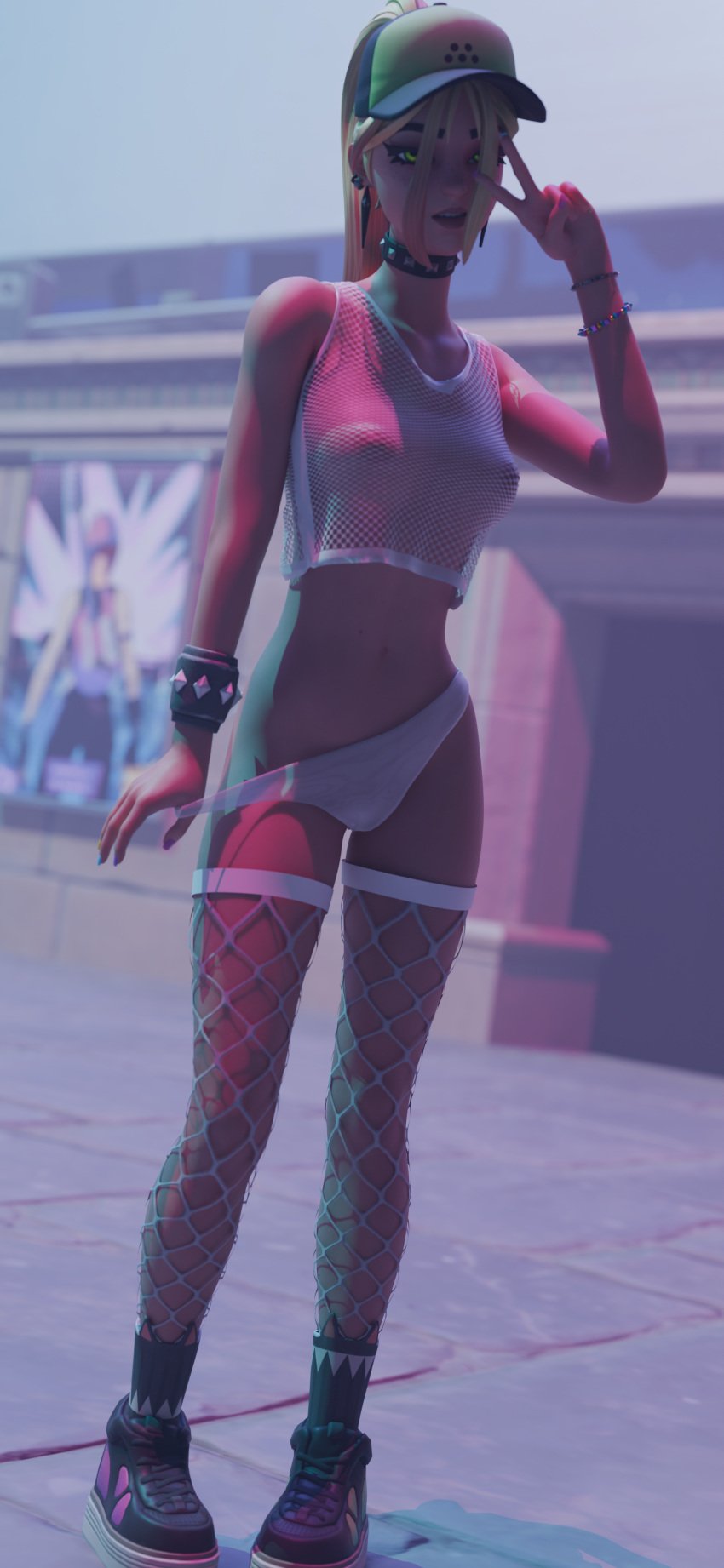 1girls 3d alternate_costume alternate_hairstyle blonde_hair braces cap choker cute egirl epic_games eyelashes female female_only fishnets fortnite fortnite:_battle_royale freckles green_eyes green_hair hat helsie_(fortnite) human light-skinned_female light_skin long_hair looking_at_viewer multicolored_hair night nipples pale-skinned_female petite pink_eyeliner pink_eyeshadow pink_hair ponytail pose public public_nudity seductive_eyes seductive_look seductive_mouth seductive_smile shoes skinny slender_legs slim small_breasts solo tagme teenager thighs three_tone_hair tm04 two_tone_hair v