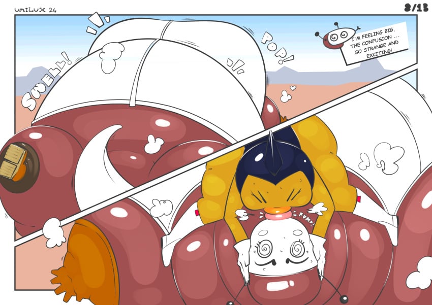 balloon_inflation belly_expansion belly_inflation blimp comic inflation kiss_inflation radio_(umilux) snack_(umilux) umilux