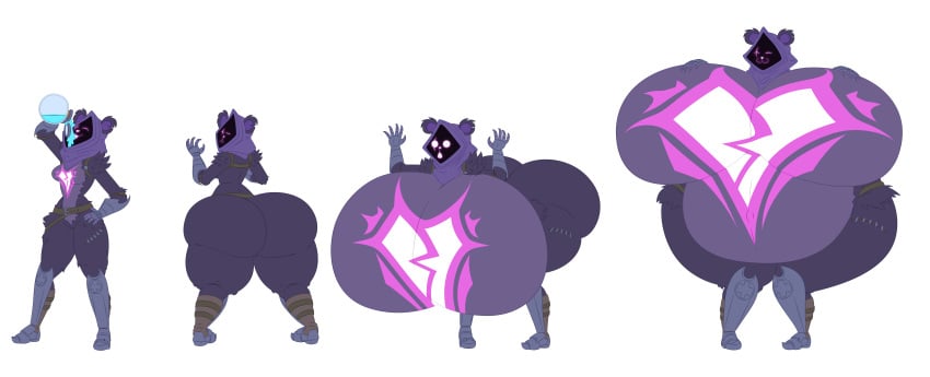 anthro_only bear_ears bear_girl belly_expansion breast_expansion butt_expansion comission elek-tronikz epic_games fat fat_ass fat_belly fat_breasts fat_thighs female fortnite fortnite:_battle_royale gray_fur hood raven_team_leader raven_team_leader_(fortnite) satisfied_look sequence shadowed_face shield_potion surprised_expression thigh_expansion touching_own_breast very_high_resolution weight_gain