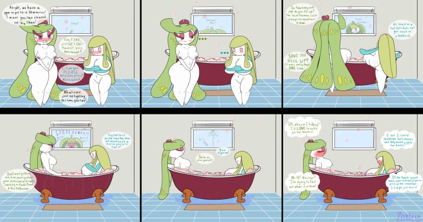 ass bath breasts completely_nude completely_nude_female female female_only full_body generation_5_pokemon generation_7_pokemon lilligant naked naked_female nude nude_female panface4 plant_girl plant_humanoid pokémon_(species) pokemon steenee tsareena yuri