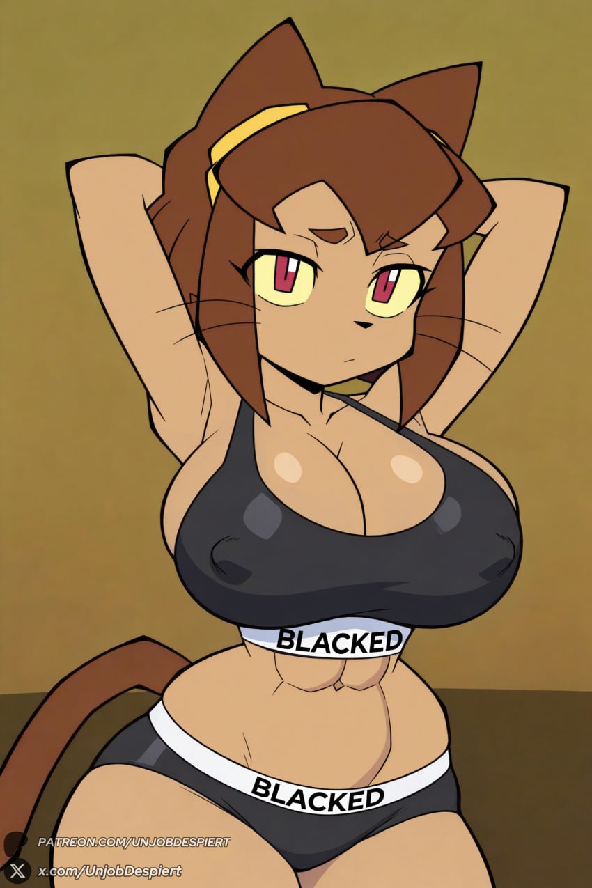 1girls 2026 abs ai_assisted ai_generated animal_ears armpits arms_behind_head arms_up artist_name big_ass big_breasts blacked blacked_clothing breasts brown_hair cat_ears cat_girl cat_tail cleavage covered_nipples cowboy_shot curvy edit furry furry_female gameoverse grok hi_res high_quality high_resolution highres huge_ass huge_breasts kit_(gameoverse) large_breasts looking_at_viewer muscular_female navel nipples panties patreon patreon_username red_eyes short_hair slit_pupils solo sports_bra tail thick_eyebrows thick_thighs thighs toned toned_female underwear unjobdespiert watermark web_address wide_hips