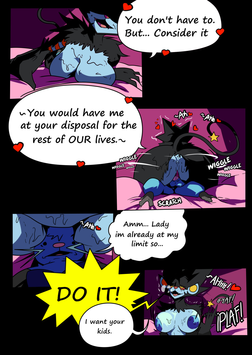 1boy 1boy1girl 1girls abs absurd_res anthro big_breasts breasts comic cowgirl_position curvaceous curvy curvy_body curvy_female curvy_figure dewott duo fattmana female female_on_top femdom fit fit_female fur furry furry_only hi_res impregnation_request luxra luxray male male/female marriage_proposal midriff naked naked_female nintendo nude nude_female pokémon_(species) pokemon pokemon_(species) tall_female taller_female taller_girl thick_thighs thighs vaginal_penetration video_games