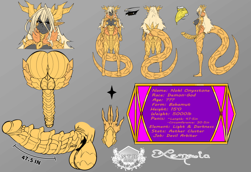 1futa abs anus ass atelier_sol_aer back_view backsack balls black_skin blonde_hair character_sheet dark-skinned_futanari dark_skin demon demon_girl devil dialogue draconic dragon dragon_penis erection futa_only futanari golden_horns golden_nipples golden_penis golden_scales horns huge_cock humanoid humanoid_penis long_hair looking_at_viewer muscle muscular muscular_futanari nohl_onyxstone_(xenxia) nude open_mouth penis pointy_ears ribbed_penis saliva scales shark_teeth sharp_fingernails sharp_nails sharp_teeth solo standing tail text thick_tail tongue xenxia yellow_anus yellow_horn yellow_horns yellow_nipples yellow_penis yellow_scales