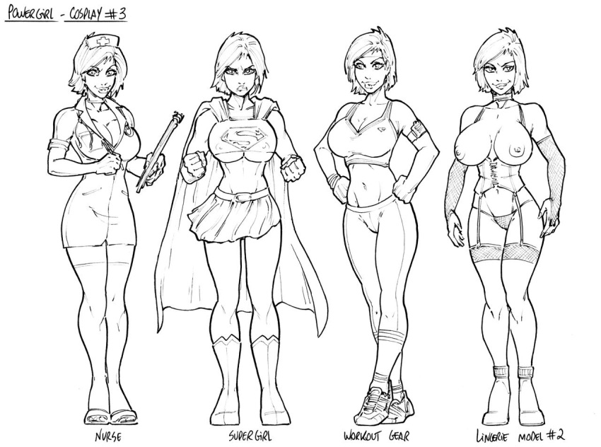 alternate_outfit dc dc_comics hsefra huge_breasts power_girl solo supergirl_(cosplay) tagme