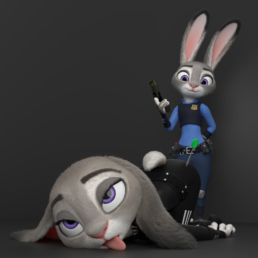 ass_up clothing ear judy_hopps mammal melo rabbit tranquilizer twin zootopia