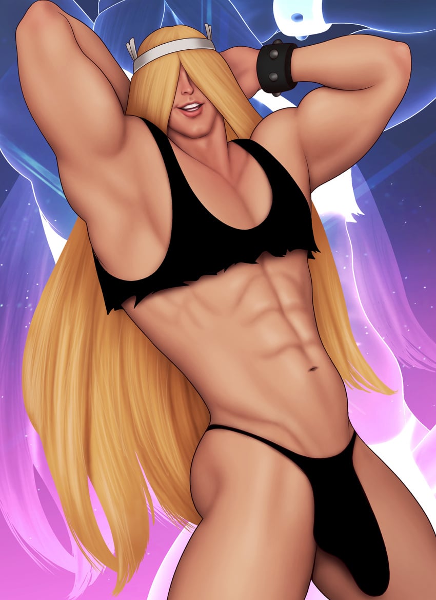 abs black_underwear dexter's_laboratory drawnpr0n justice_friends long_hair male male_only muscular_male ripped_clothing solo_male tank_top underwear val_hallen