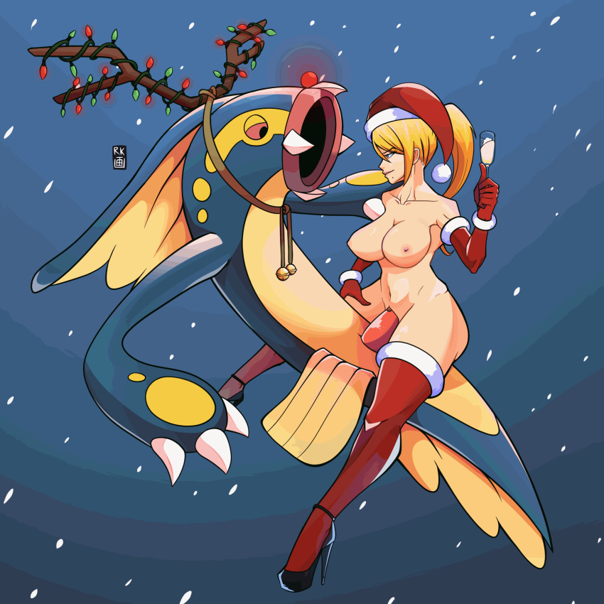 . alcohol animated antlers beauty_mark bells belly_button big_breasts big_penis blonde_hair blue_eyes champagne_glass christmas christmas_lights christmas_outfit crossover eelektross egg_nog exposed_breasts exposed_pussy gloves heels human jingle_bell lights male_pokemon/female_human metroid nintendo nipples nude nude_female penetration penis pokémon_(species) pokemon pokephilia ponytail pussy red_eyes red_gloves red_nose red_thighhighs riding riding_penis rkzero10 samus_aran santa_hat snow stockings taller_girl thick_thighs thighhigh_stockings thighs tomboy