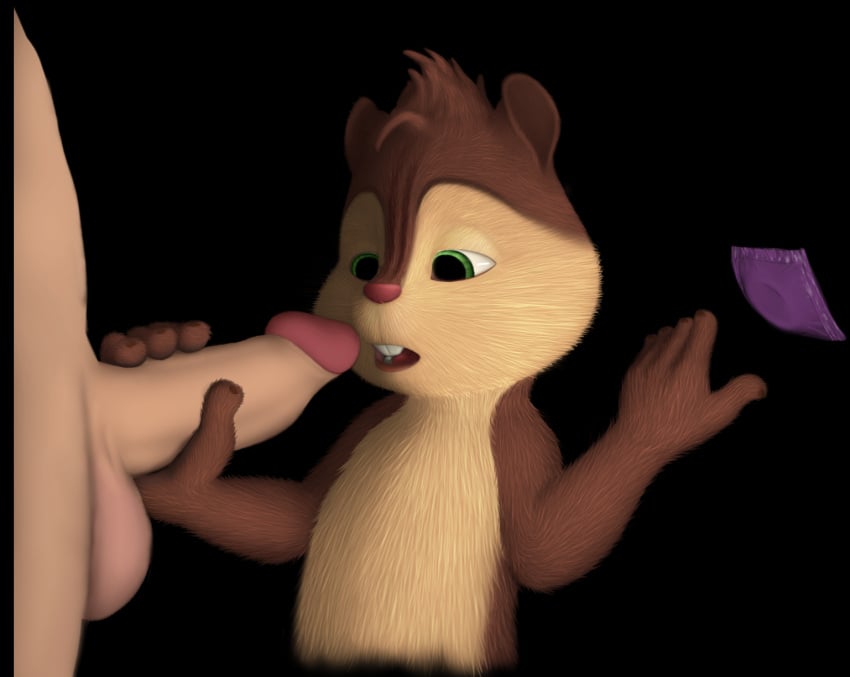 3d_(artwork) alvin_and_the_chipmunks anonymous_artist anthro aroused balls buckteeth chipmunk condom digital_media_(artwork) discarded_condom duo erection faceless_character faceless_male fan_character genitals green_eyes ground_squirrel handjob hi_res human human_on_anthro interspecies jordan_the_chipmunk male male/male mammal penile penis rodent sciurid sex sexual_barrier_device size_difference teeth