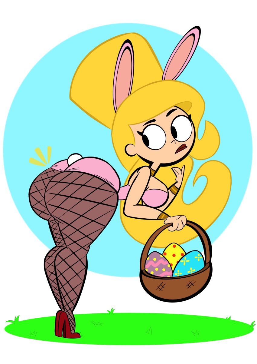 ass ass_focus bent_over big_ass big_breasts blonde_hair breasts bunny_ears bunny_tail codykins123 easter eris_(billy_and_mandy) female female_only huge_ass looking_back the_grim_adventures_of_billy_and_mandy