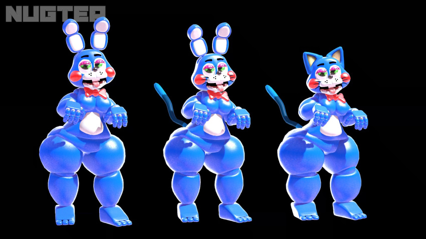 3d cat_ears cat_tail crossover five_nights_at_freddy's five_nights_at_freddy's_2 nugter sfm source_filmmaker thick_ass thick_thighs thighs toy_bonnie_(fnaf)