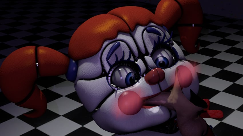 3d baby_(fnafsl) blowjob canon_appearance circus_baby circus_baby_(fnaf) circus_baby_(original) disembodied_penis female five_nights_at_freddy's fnaf full_color oral straight tagme