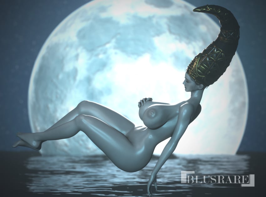 1girls 2022 3d blusrare elden_ring feet female female_only fromsoftware hat light-skinned_female nude nude_female rennala_queen_of_the_full_moon solo