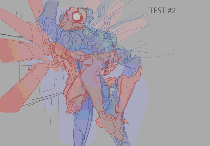 2robots against_wall ambiguous_gender ambiguous_penetration android grey_background male male_only robot sketch spot_color technerotic text ultrakill v1_(ultrakill) v2_(ultrakill) v4v wings wrapped_around_another