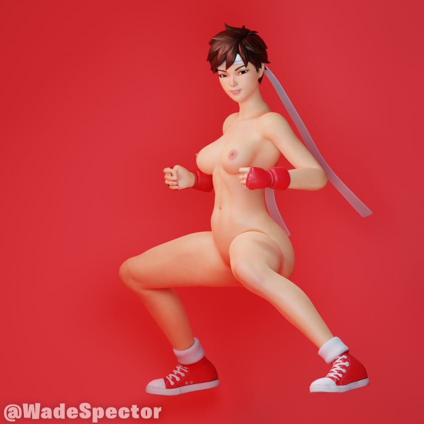 1girls 3d casual exposed_torso female female_only footwear fortnite fortnite:_battle_royale handwear headwear human pale_skin sakura_kasugano solo street_fighter tagme wadespector