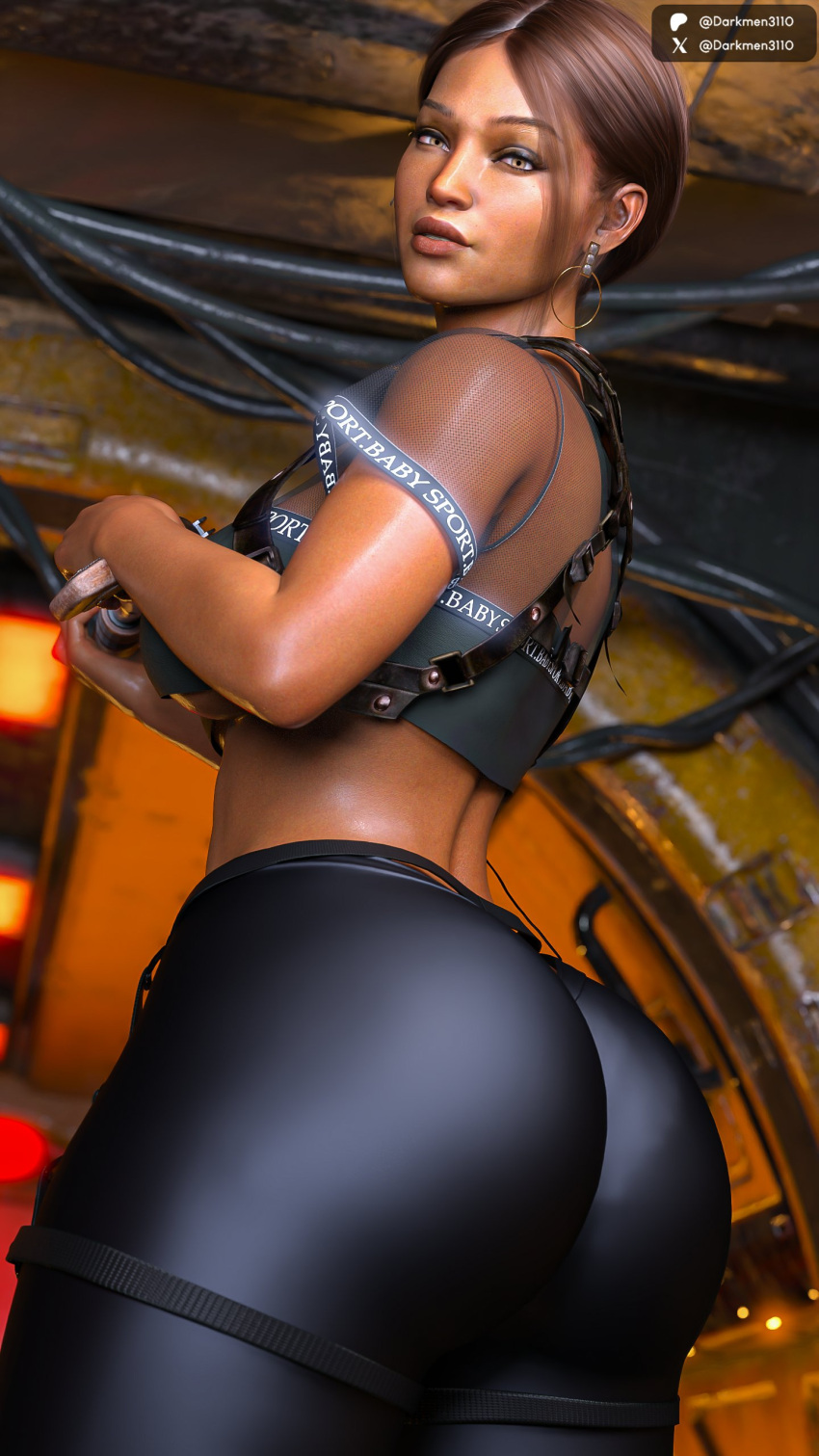 3d african african_female ass big_ass capcom dark-skinned_female dark_skin darkmen3110 resident_evil resident_evil_5 sheva_alomar tactical_gear tagme tattoo thick_thighs