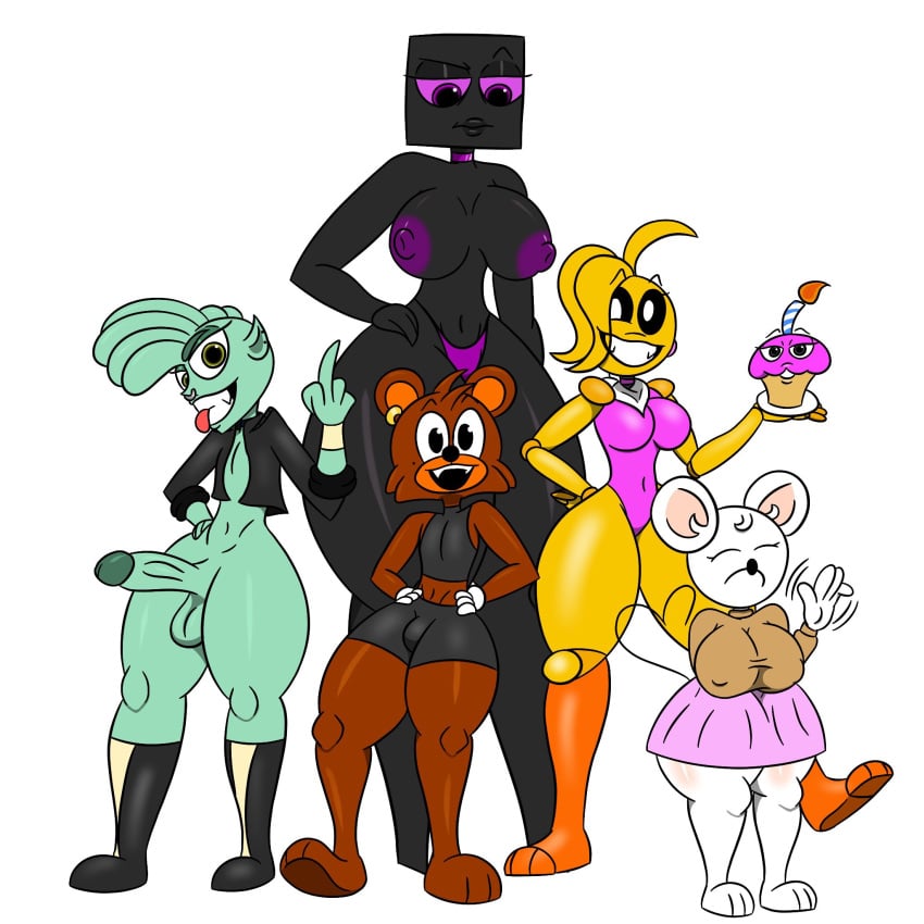 alien animatronic areolae bandana bear bear_ears belly belly_button big_balls big_breasts big_penis breasts bulge candle choker cock crossover cupcake curled_hair dark_skin digital_media_(artwork) ear_piercing earrings elf_ears enderman enderwoman eye_markings eyebrows eyelashes eyes five_nights_at_freddy's five_nights_at_freddy's_2 flipping_off gauntlets goth green_body green_skin knees leather_boots leather_jacket lips long_boots long_hair long_penis mice middle_finger minecraft mouse mouse_ears mouse_tail nipples nose_piercing nude nude_female nude_male original_character panties penis penny_(thiccgumbear) pink_panties pointy_ears purple_eyes purple_nipples purple_panties robot_girl rule_63 shaded short_skirt shortstack skirt snout sweater swimsuit thiccgumbear thong tongue tongue_out toy_chica_(fnaf) turtleneck waving white_background white_body white_fur white_gloves xias_the_shapeshifting_alien yellow_body