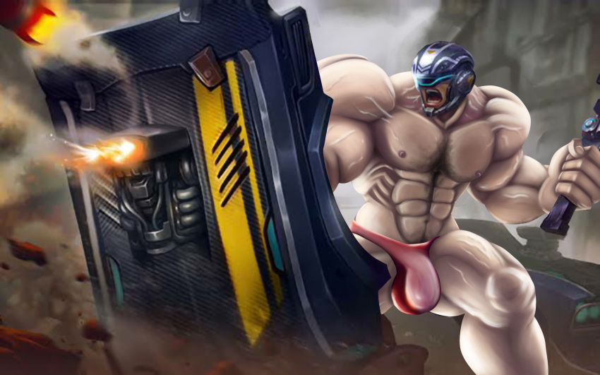 bara big_nipples bulge hairy johnson_(mlbb) mobile_legends mobile_legends:_bang_bang pecs s_n_2_9 solo thong