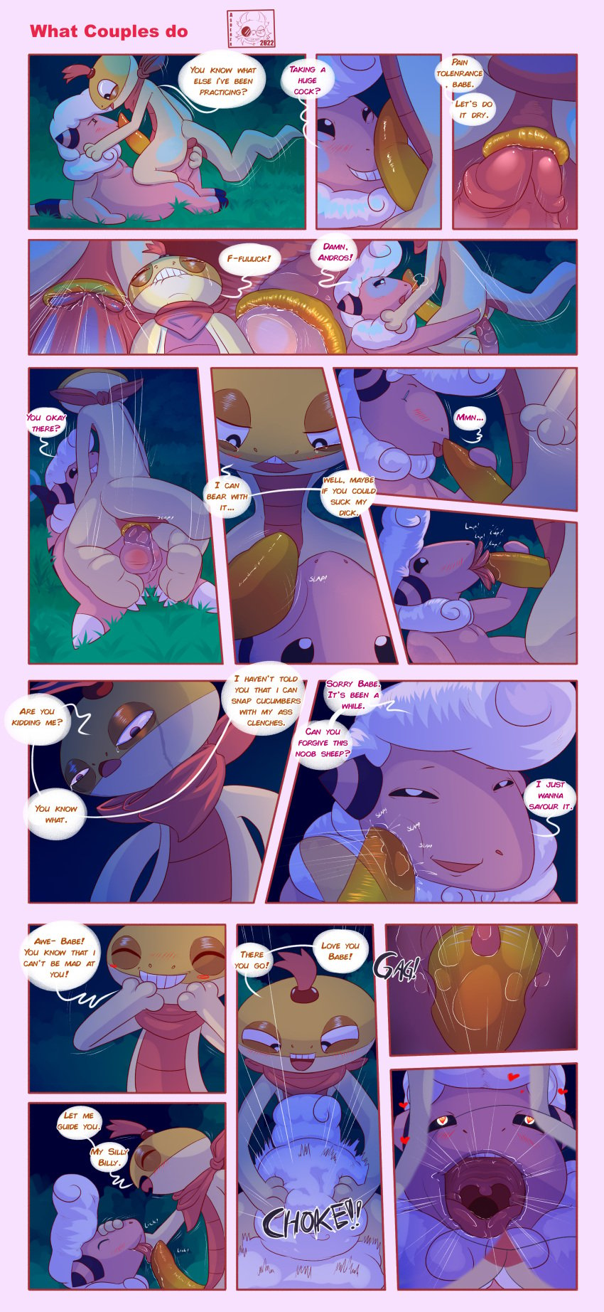 absurd_res anal andros_(asderzx) asderzx comic deepthroat dialogue duo fellatio flaaffy hi_res licking male male/male nintendo oral penile pokémon_(species) pokemon pokemon_(species) randal_(asderzx) scraggy sex tongue tongue_out video_games