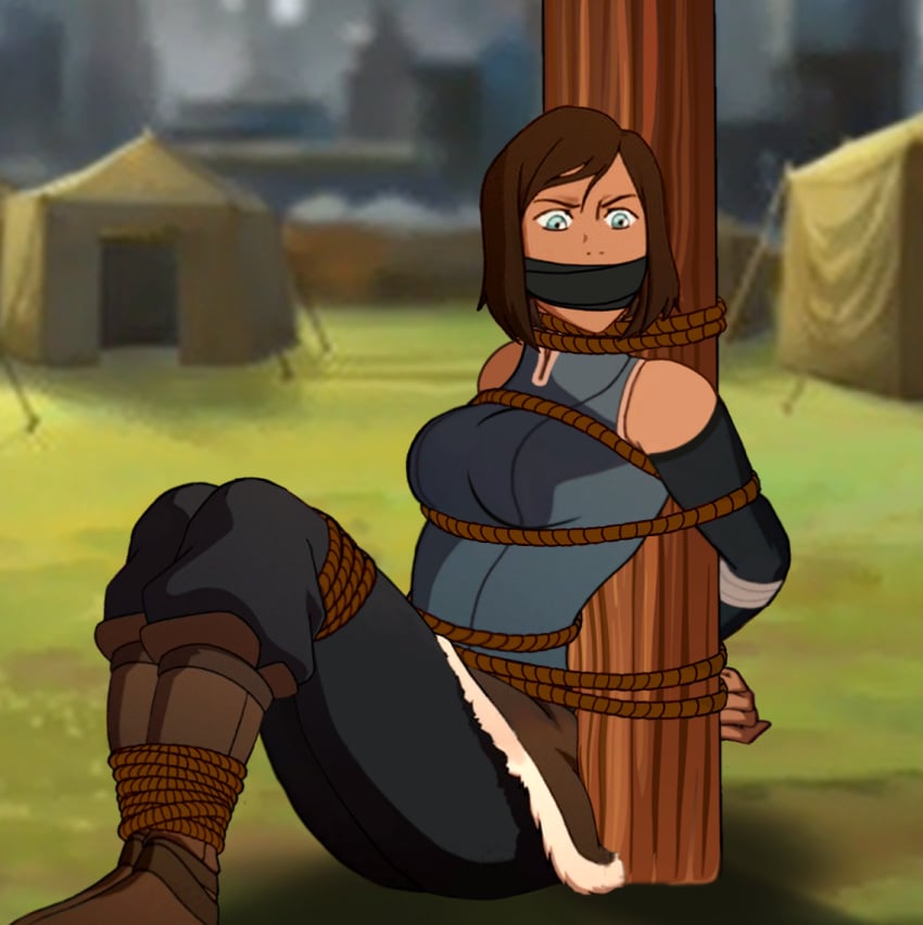 1girls avatar_legends bondage bound female gag gagged korra liganometry solo solo_female the_avatar the_legend_of_korra water_tribe