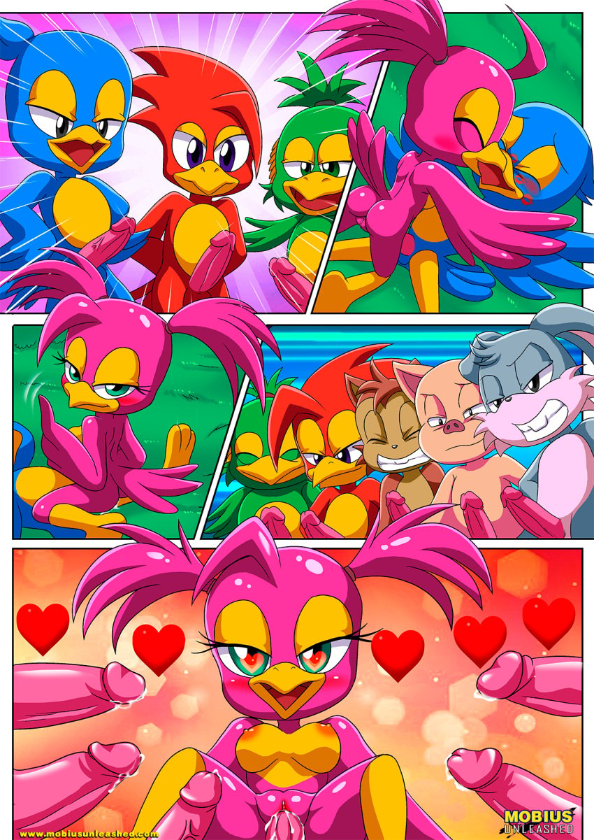 ass balls bbmbbf bird blush breasts comic comic_page cum cum_in_pussy cum_inside female flicky gangbang in_love kissing male male/female mobius_unleashed palcomix penis pig pussy rabbit sega sex sonic_(series) sonic_the_hedgehog_(series) squirrel the_mayhem_of_the_kinky_virus_(comic)