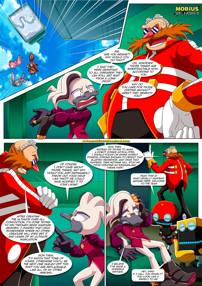 bbmbbf comic comic_page cubot doctor_starline dr._eggman english_text idw_comics idw_publishing male mobian_(species) mobius_unleashed orbot palcomix pig rabbit sega sonic_(series) sonic_the_hedgehog_(comics) sonic_the_hedgehog_(idw) sonic_the_hedgehog_(series) speech_bubble squirrel the_mayhem_of_the_kinky_virus_(comic)