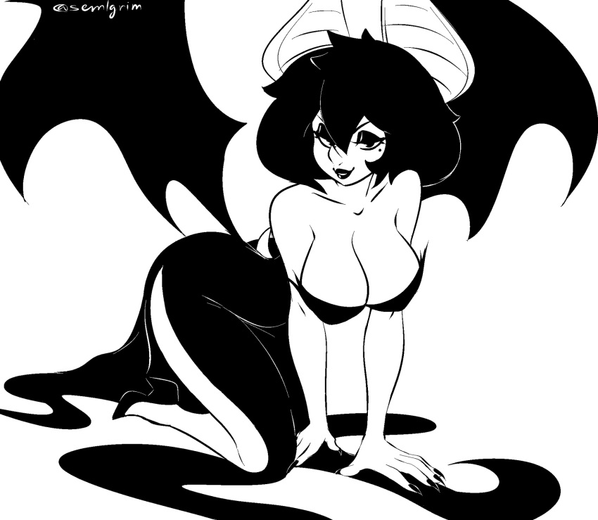 anthro bat_ears bat_girl bat_wings breasts chiropteran eva_(sem-l-grim) female female_only looking_at_viewer sem-l-grim short_hair thighs vampire voluptuous