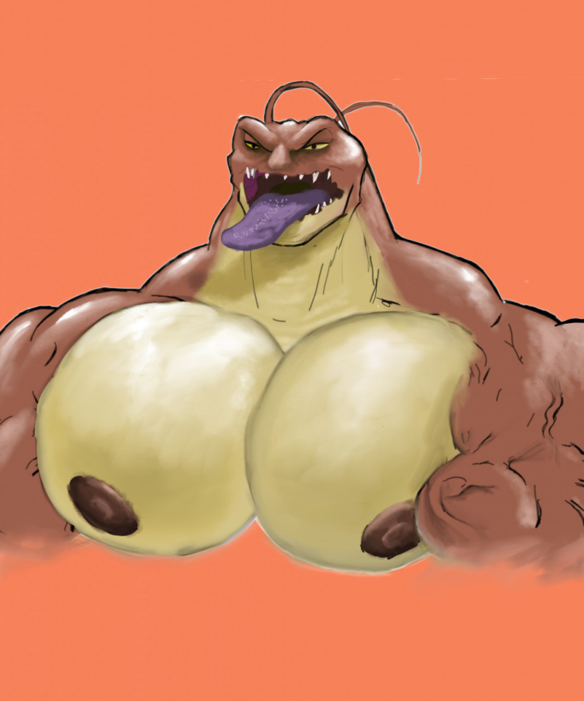 1boy edgar_the_bug fangs humanoid male male_only men_in_black muscular muscular_male nipples pecs solo tongue