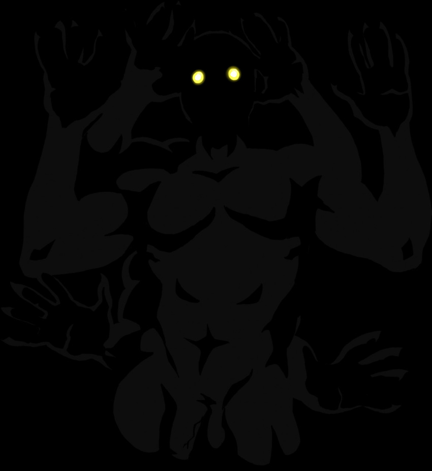 6_arms dark_image genitals glowing glowing_eyes hi_res humanoid humanoid_genitalia humanoid_penis male monster mr._brapion mrsb multi_arm multi_limb muscular muscular_male nude obscured_face penis solo unknown_species