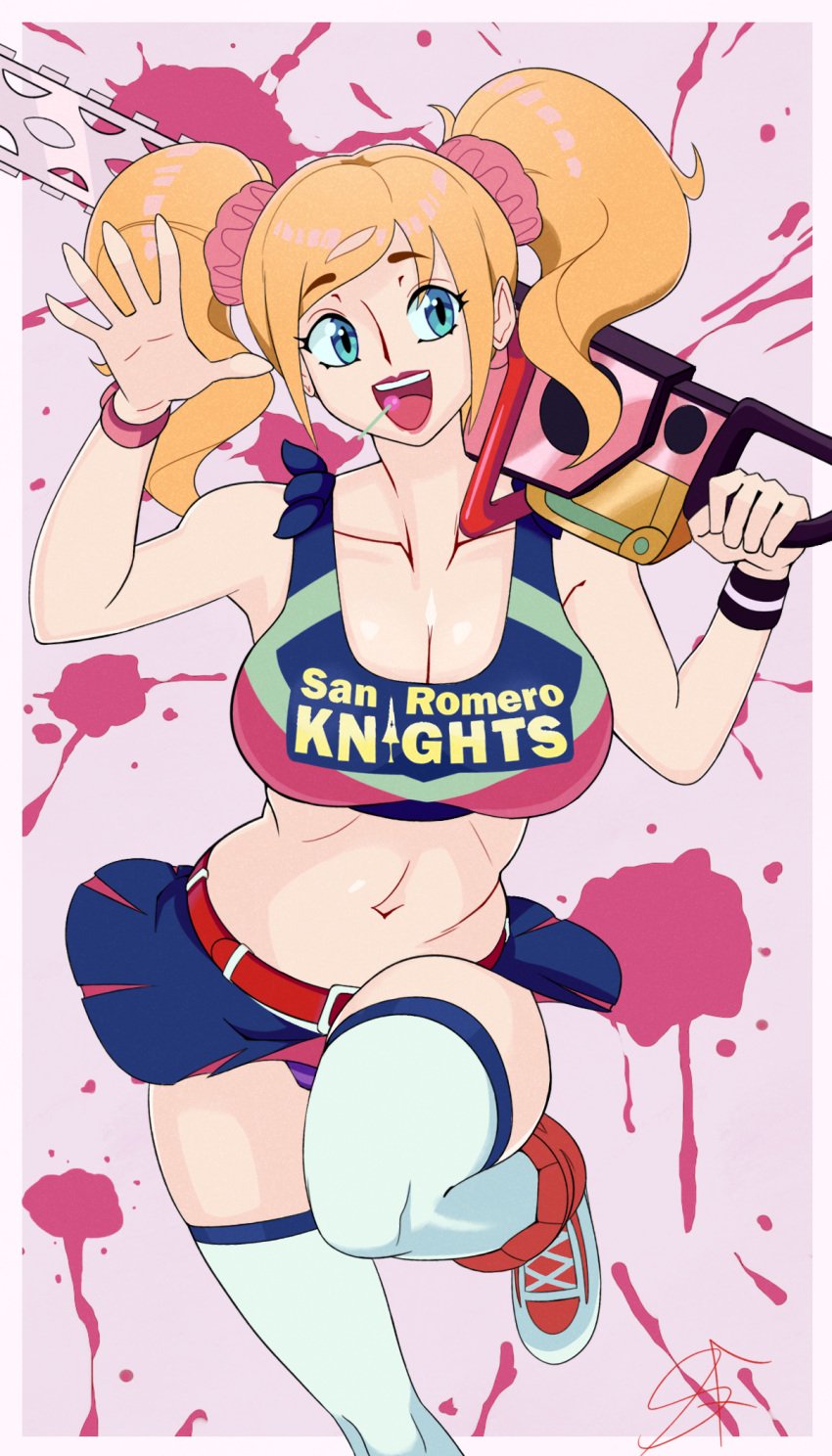 big_breasts cheerleader juliet_starling lollipop_chainsaw starfinga twintails