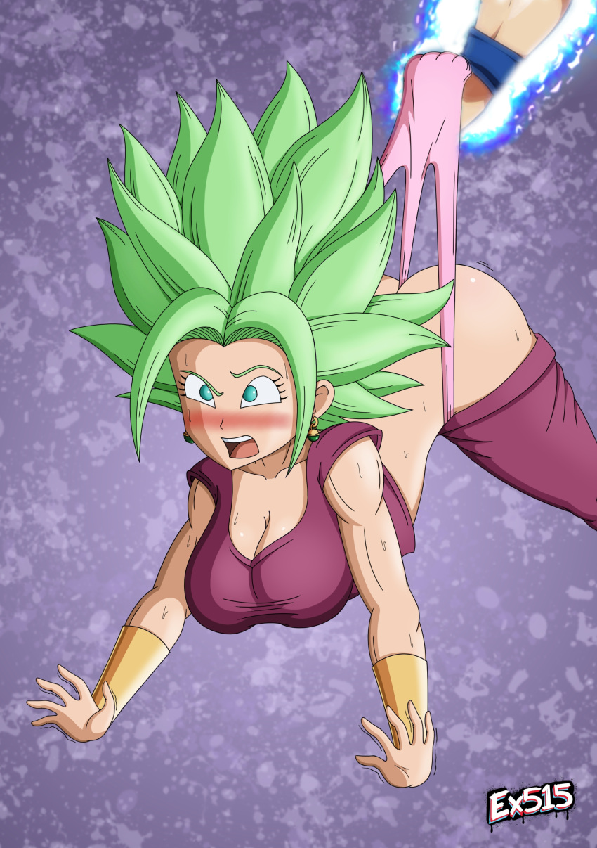 ass dragon_ball dragon_ball_super ex515 female_saiyan fusion green_eyes green_hair kefla legendary_super_saiyan painful panties panty_pull pink_panties potara_earrings saiyan son_goku super_saiyan super_saiyan_2 the_existentialist theexistentialist ultra_instinct universe_6/universe_7 wedgie