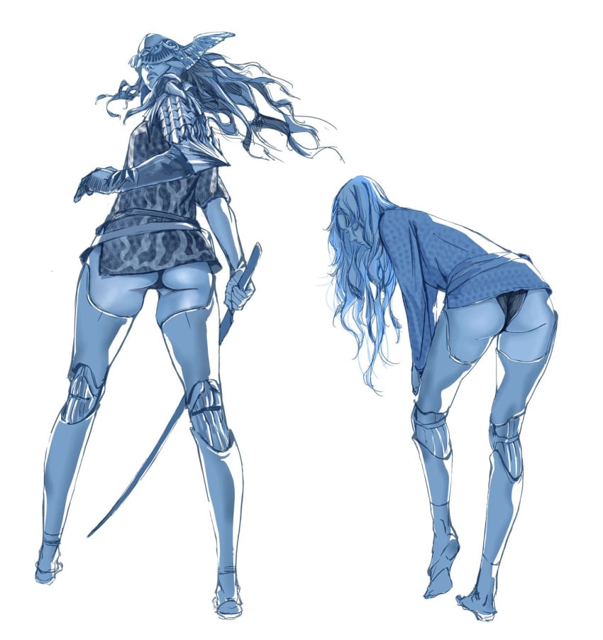 ass blue_lighting elden_ring female female_only fromsoftware malenia_blade_of_miquella masateru panties solo solo_female