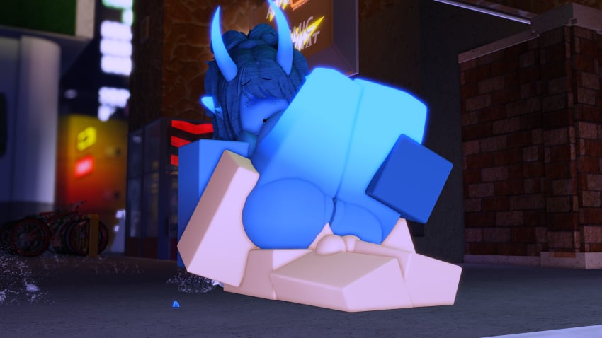 3d 4k blue_skin carrying_position gabbers neon roblox robloxian self_upload straight tagme