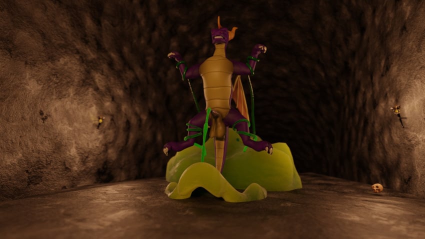 activision balls balls_draining captured dragon drain drainning drakeledragon dungeon duo feral forced genitals goo_creature green_body green_skin hi_res male mythological_creature mythological_scalie mythology penetration penis purple_body rape scalie shrinking shrinking_balls size_transformation slime solo spyro spyro_the_dragon transformation urethral urethral_penetration