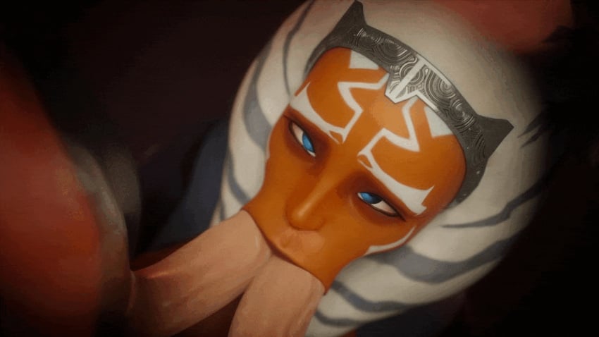 1girls 2boys ahsoka_tano alien alien/human alien_girl animated animated_image big_penis blue_eyes crossbowpussycat dominant_male double_barrel_blowjob double_barrel_fellatio human_male interspecies lekku light-skinned_male mmf_threesome orange-skinned_female orange_body orange_skin star_wars threesome togruta two_dicks_one_mouth