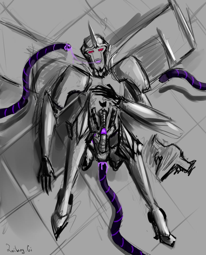 2boys energon limited_palette male male_only penis robot saliva_trail soundwave starscream tentacle tentacle_on_male transformers transformers_prime yaoi