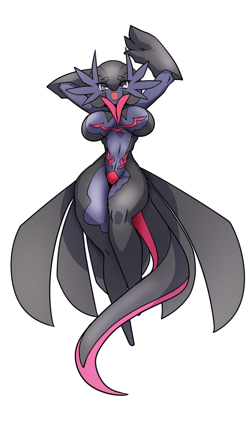 1girls 2023 big_breasts gardevoir h_earth mega_gardevoir pokémon_(species) pokemon pokemon_(species) salazzle solo solo_female tagme tail thick thick_thighs white_background