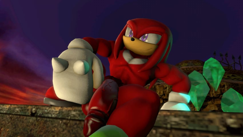 3d animated anthro balls echidna knuckles_the_echidna male male_focus male_only neotaurus penis solo solo_male sonic_(series)