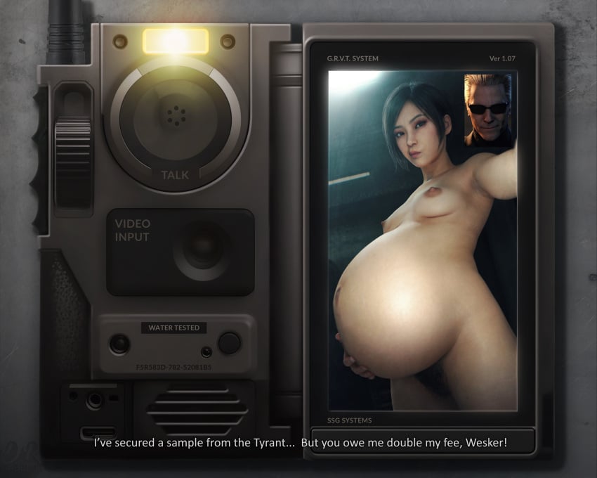 1boy 1girls 3d ada_wong albert_wesker areola areolae asian asian_female big_belly big_breasts black_hair black_pubic_hair breasts brown_eyes bushy_pubes capcom completely_naked completely_naked_female completely_nude completely_nude_female drdabblur female female_focus heavily_pregnant heavy_belly holding_belly huge_belly looking_at_viewer male medium_breasts naked naked_female nude nude_female pouting pregnant pregnant_belly pubes pubic_hair resident_evil resident_evil_2 resident_evil_2_remake selfie short_hair unimpressed video_call video_camera