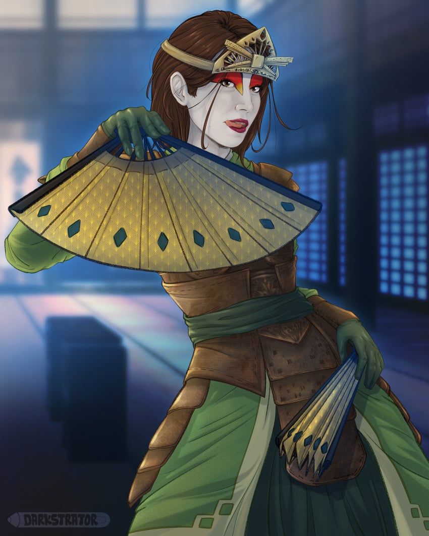 1girls actress armor avatar_legends avatar_the_last_airbender avatar_the_last_airbender_(netflix) darkstrator dress earth_kingdom female kyoshi_warrior netflix nonbender patreon pixiv suki underwear warrior