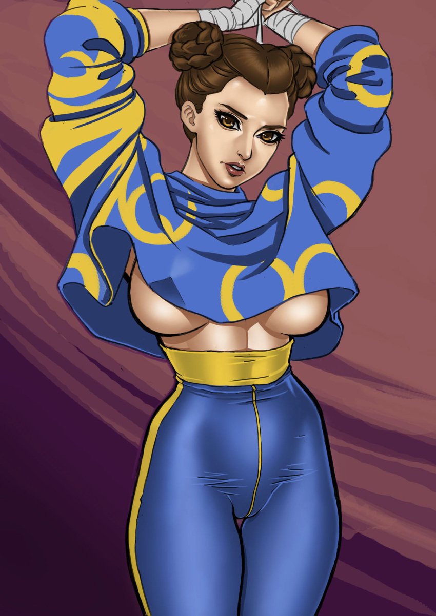 1girls capcom chun-li crop_top female female_only nixminor solo street_fighter tagme underboob