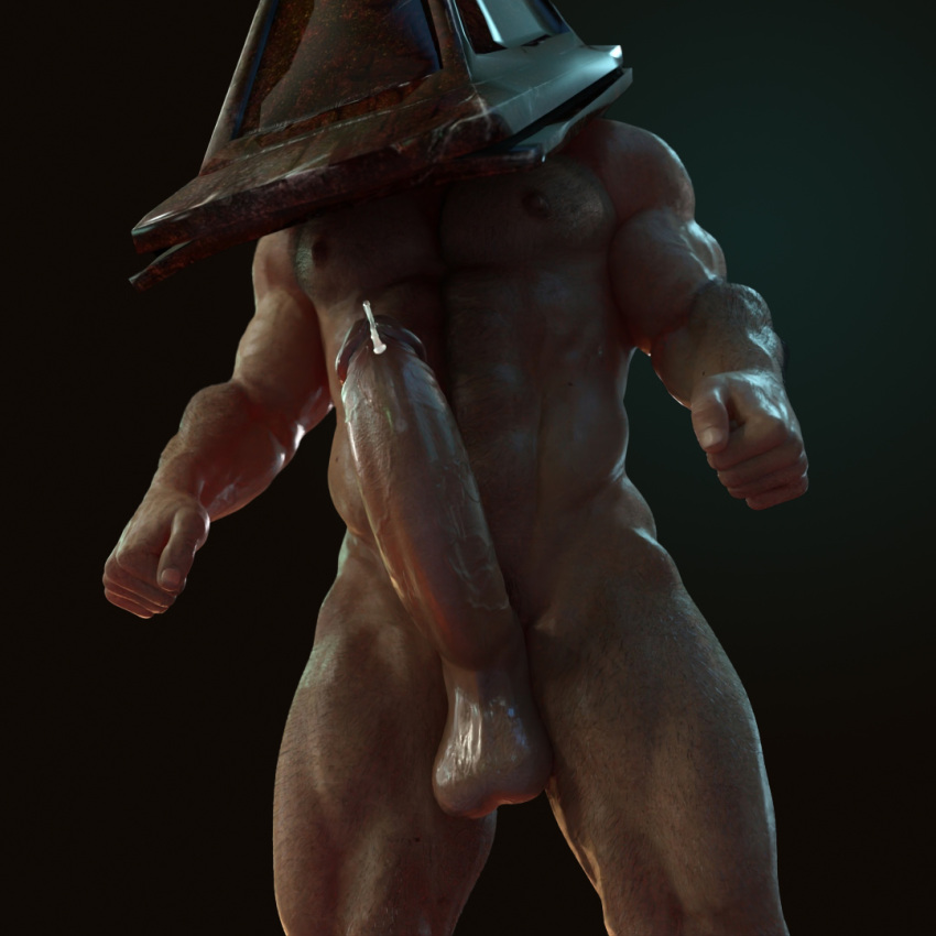 balls big_penis dick erection male male_only muscular_male nsfwmaker nude pecs precum pyramid_head silent_hill silent_hill_2 solo solo_male