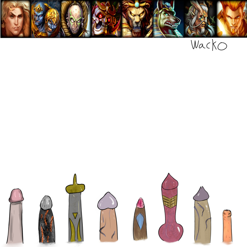 1:1_aspect_ratio achilles agni ah_muzen_cab_(smite) ah_puch anhur_(smite) anubis_(smite) aokuang apollo_(mythology) big_penis canine_penis chinese_mythology color egyptian_mythology greek_mythology hindu_mythology knot male_only mayan_mythology multiple_penises penis smite veiny_penis