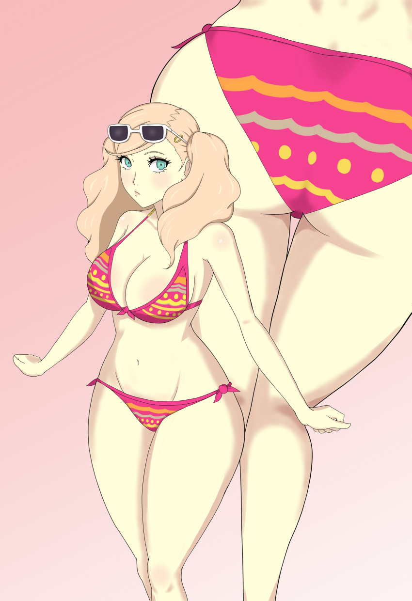 ann_takamaki atlus bikini blue_eyes female female_only light-skinned_female light_skin nahone_peko persona persona_5 solo solo_female tagme twintails