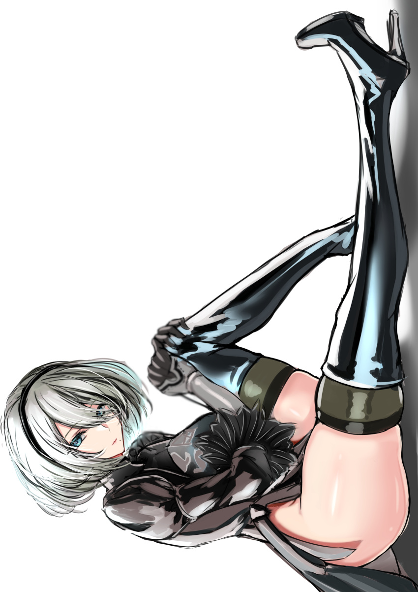 1girls big_breasts blue_eyes breasts curvaceous curvy curvy_body curvy_female curvy_figure curvy_hips female female_focus female_only huge_breasts kaoru1307 large_breasts legwear looking_at_viewer nier:_automata short_hair silver_hair slim_waist solo solo_female thick_thighs thighhighs thighs voluptuous wide_hips yorha_2b