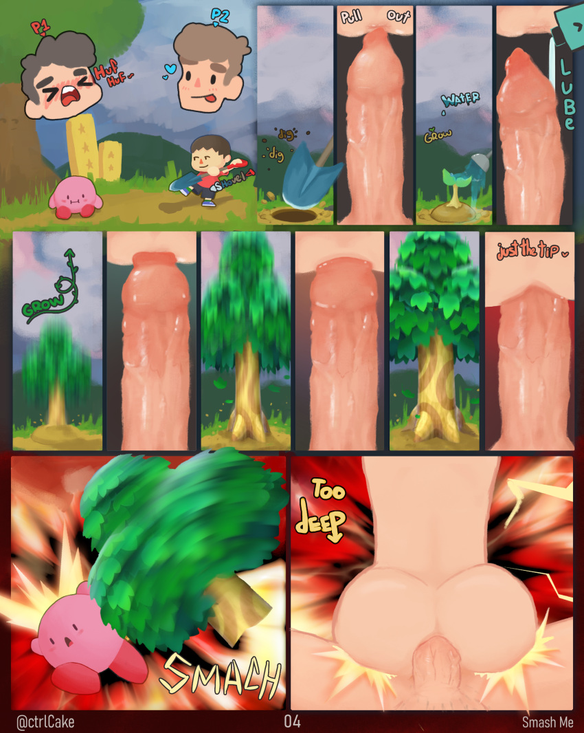 anal animal_crossing ass bareback big_penis close-up comic couch couple ctrlcake deep_penetration domination english_text funny gaming gay human just_the_tip kirby kirby_(series) large_penis lube lube_bottle male male/male male_only male_penetrating multiple_boys nintendo nintendo_switch oc original_character penis players pull_out rage shovel size_difference smash_bros smirk smirking super_smash_bros. super_smash_bros._ultimate text tree uncensored uncut video_games villager_(animal_crossing)